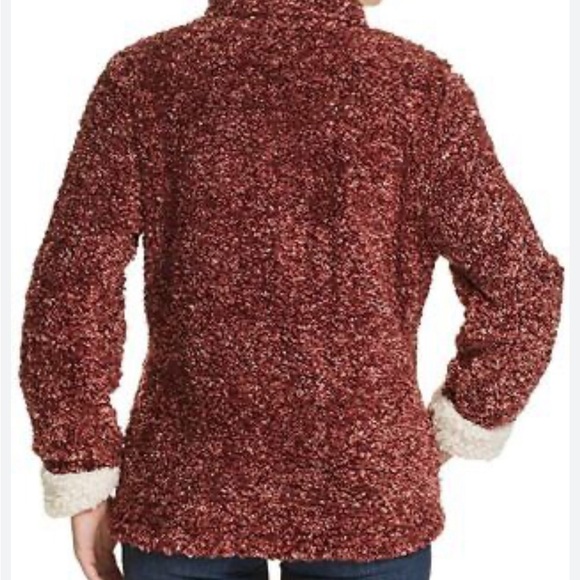 Weatherproof Vintage  Frosty Tipped Sherpa Pullover, Wine XL - Picture 5 of 10